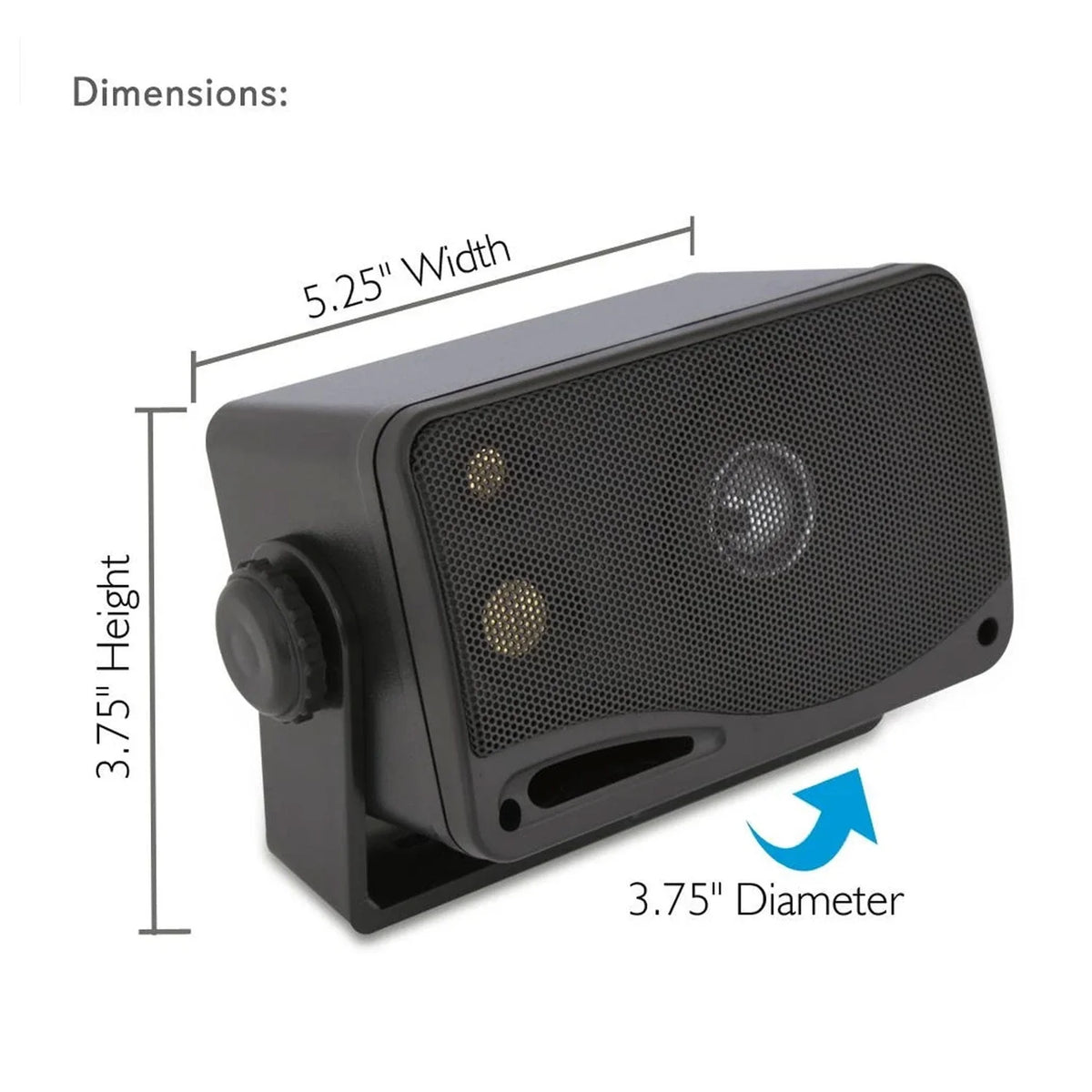 Black 3.5 Inch 3 Way Weatherproof Marine Speakers K35598