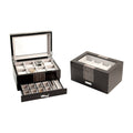 Lacquered Wenge Wood 8 Watch Box with Glass Top X49668