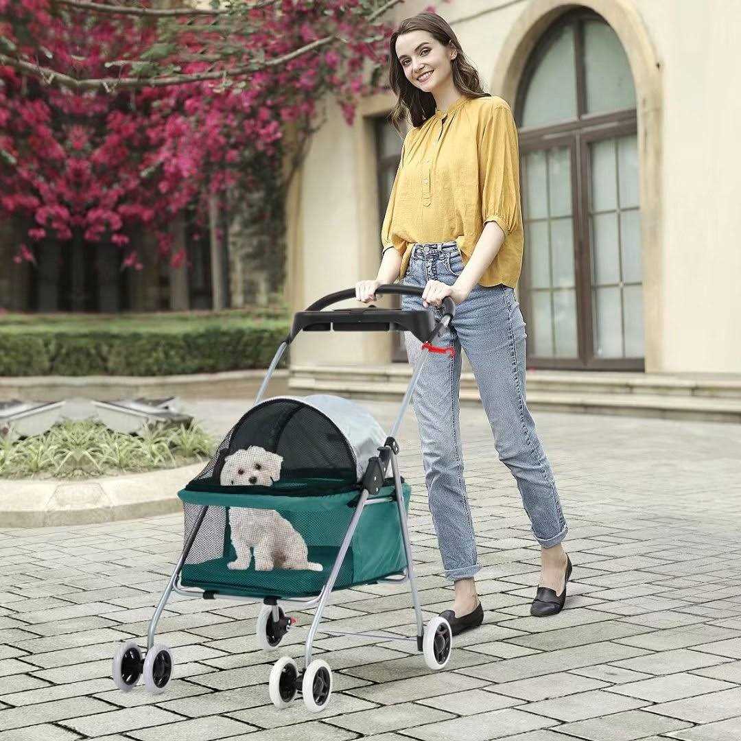 Folding Pet Stroller with Cup Holder F1591