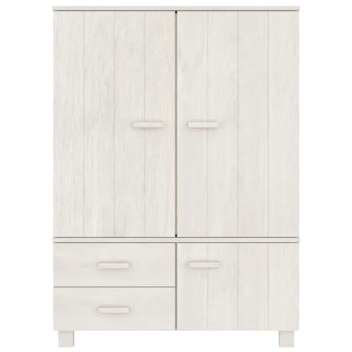 Solid Pinewood Wardrobe Dark Gray Z85012