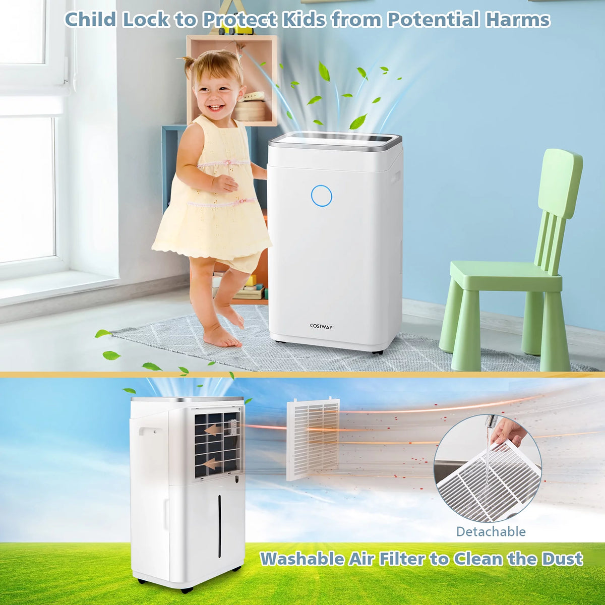60-Pint Dehumidifier with 3-Color Digital Display T7820