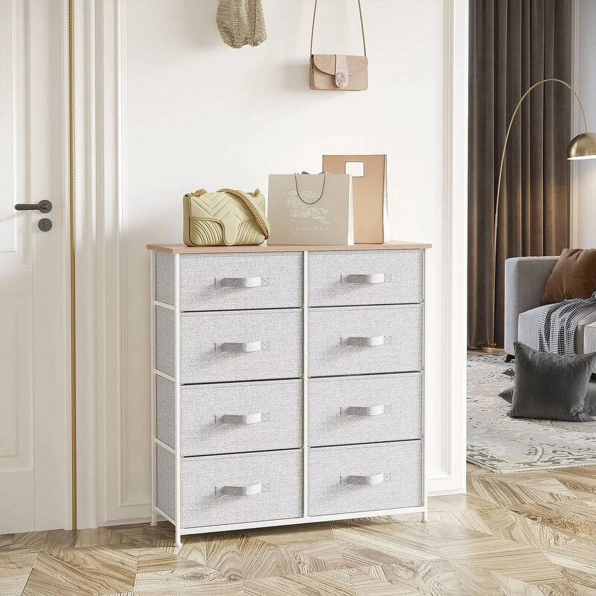 8 Drawer Fabric Dresser V282