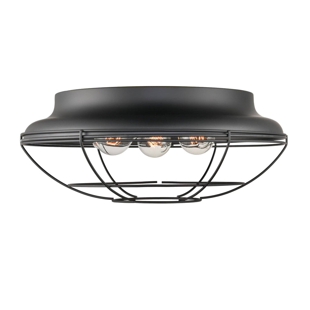 Matte Black 3 Light Flush Mount Lighting K8246