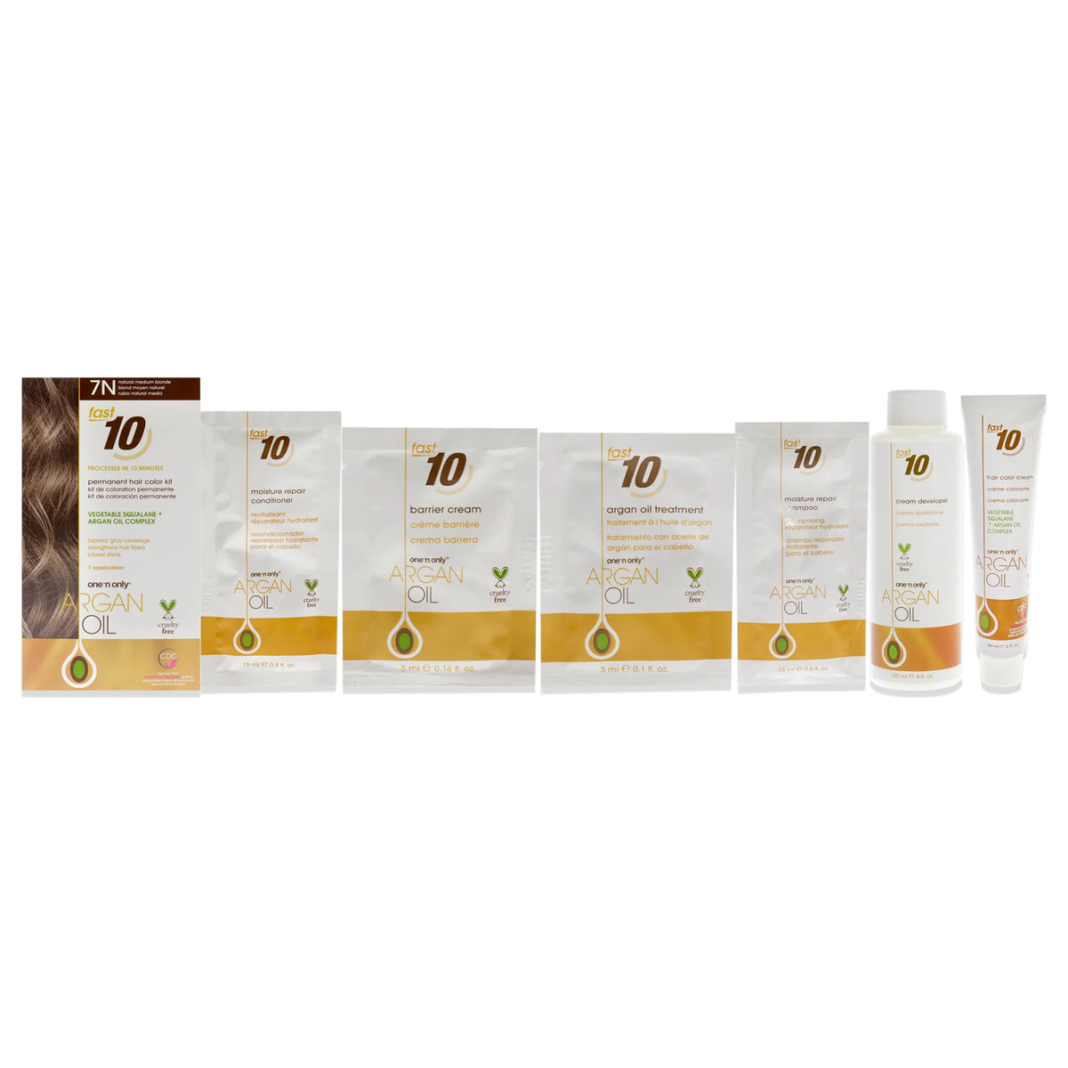 1 Pc Permanent Hair Color Kit - 7N Natural Medium Blonde K450251