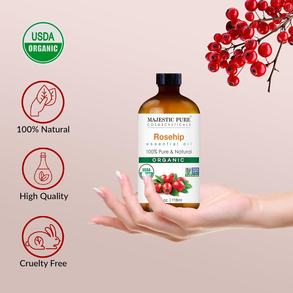 Organic Rosehip Oil 4fl oz N585