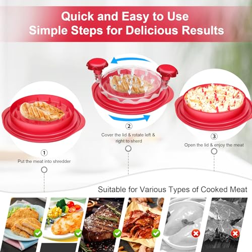 Large Chicken Breast Shredder Tool with Ergonomic Handle, BPA Free W806213