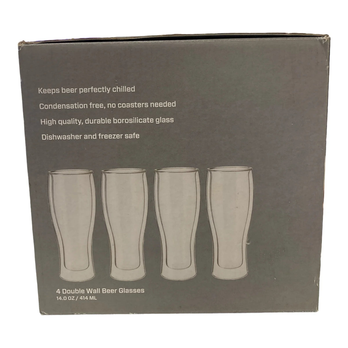 14-oz. Double Wall Beer Glass, 4-pack T913921