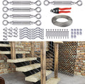 5Set 1/8 Cable Railing Kit Hardware Turnbuckle M5 Eye to Eye and 165' Wire Rope for Wood Post Stainless Steel Angle Adjustable 5 Cable Lines Z813