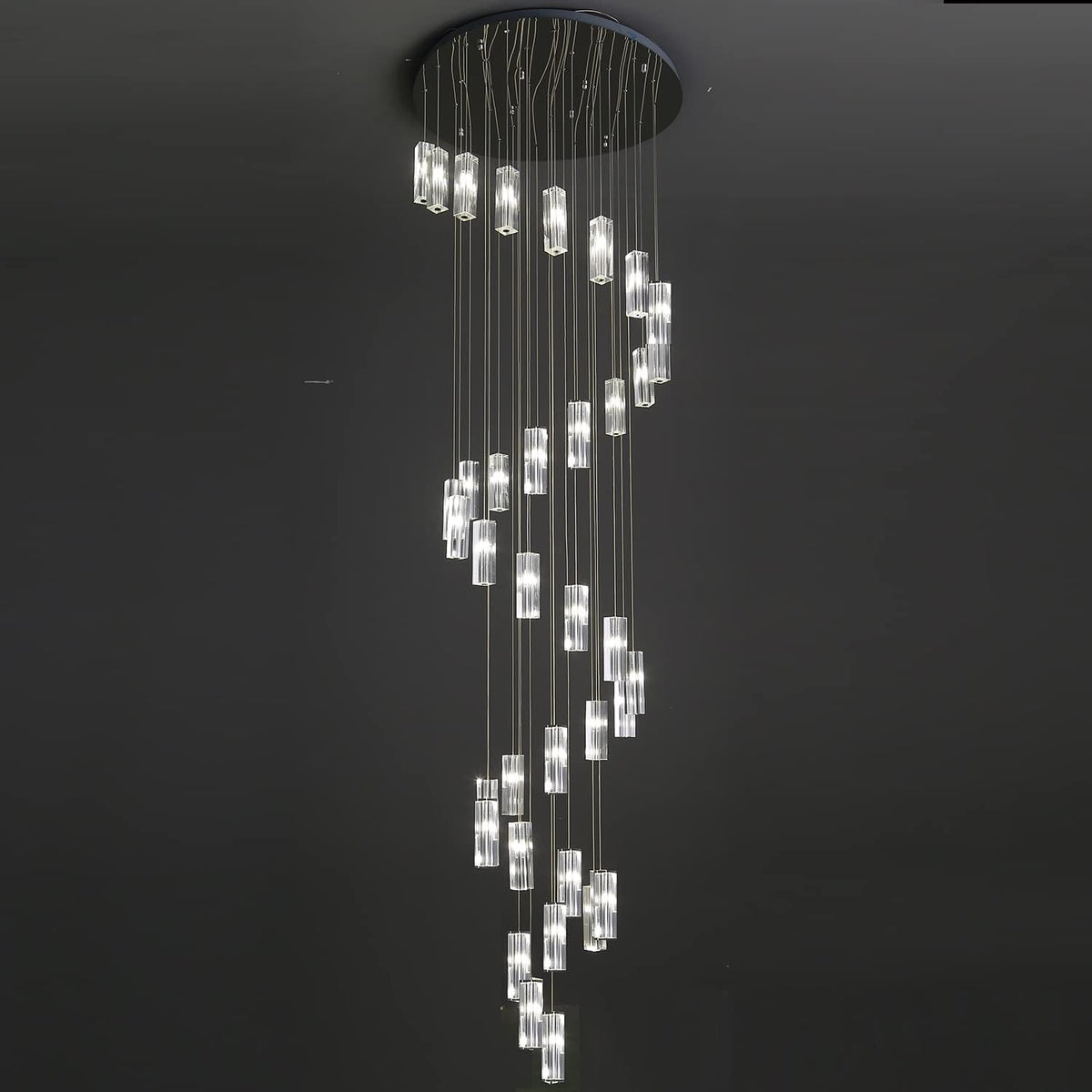 Modern Crystal Chandeliers LED Light Fixture 36-Lights M503
