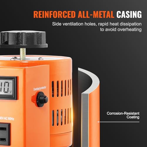 500VA Variable Transformer 110V 60Hz Input Voltage Digital Display 0-130V Output Automatic Voltage Regulator O68180