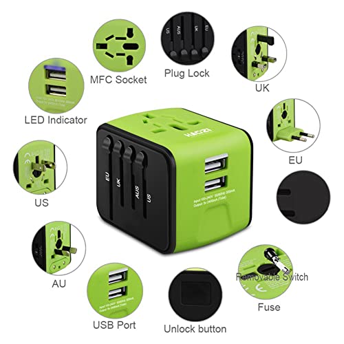 Universal Travel Adapter with UK/US/AUS/EU Plugs and Socket Q802940