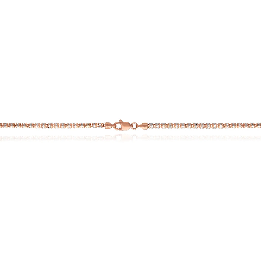 14K Rose Gold Diamond-Cut Mesh Chain Necklace 16"-24" A518