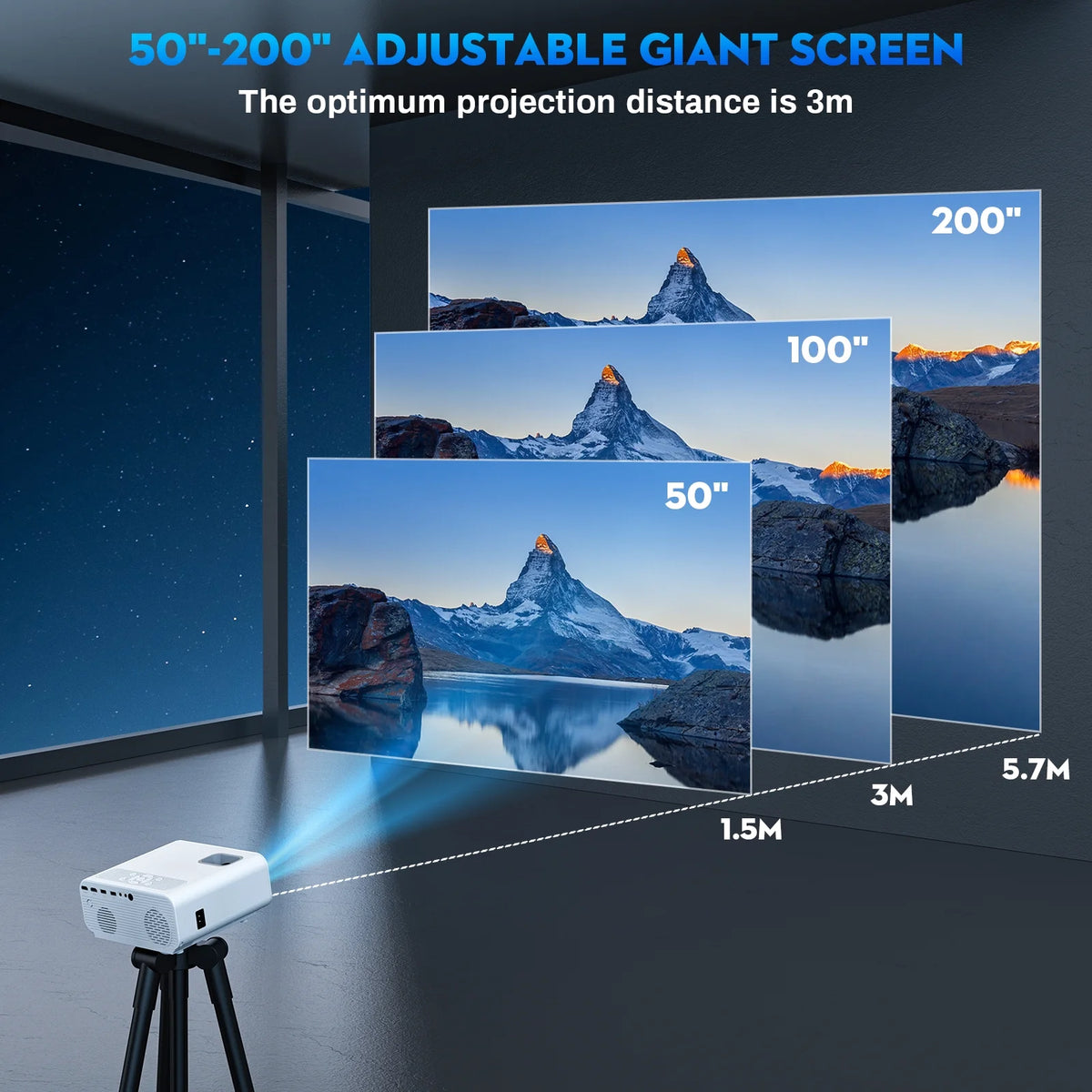 Portable Mini Projector with Wifi and Bluetooth C716696