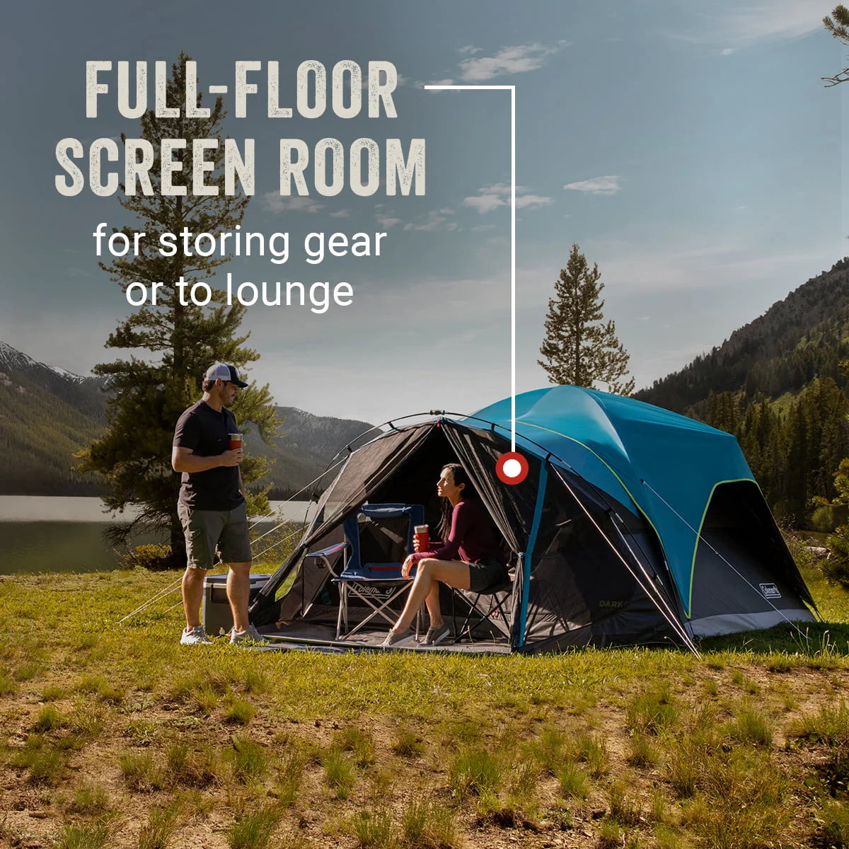 6-Person Dark Room Dome Camping Tent with Screen Room B1161