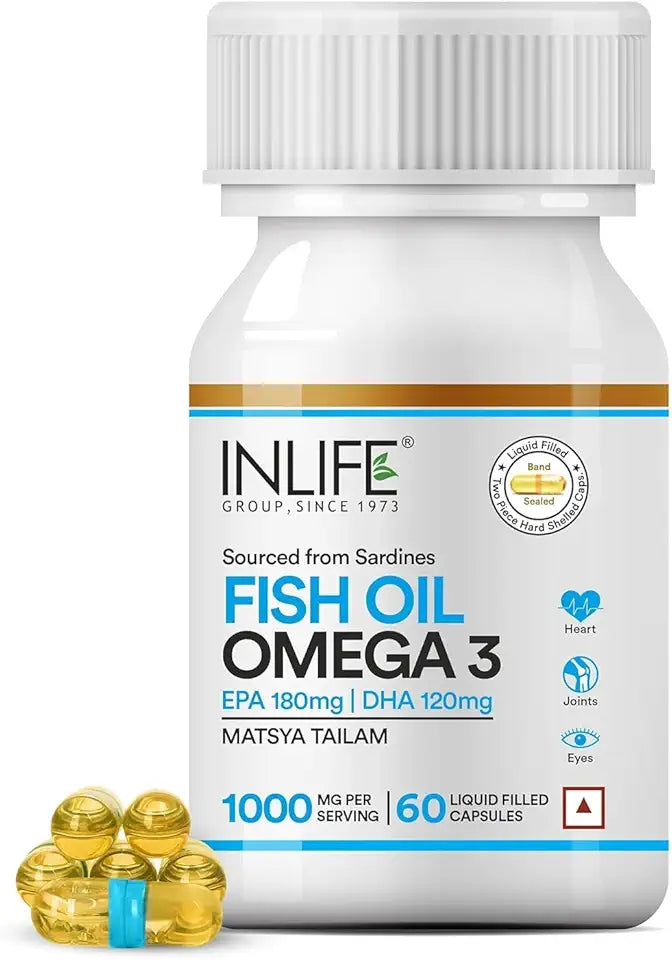 Omega 3 1000mg 180mg EPA 120mg DHA 60 Liquid Filled Capsules W87356