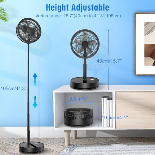 Portable Foldable Rechargeable Oscillating Fan U570380