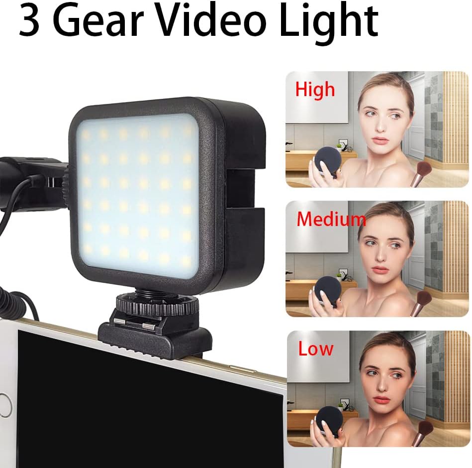 Vlogging Kit with Microphone, Remote Control, Fill-in Light, 15-50" Extendable Tripod Stand, Pack of 2 G65481