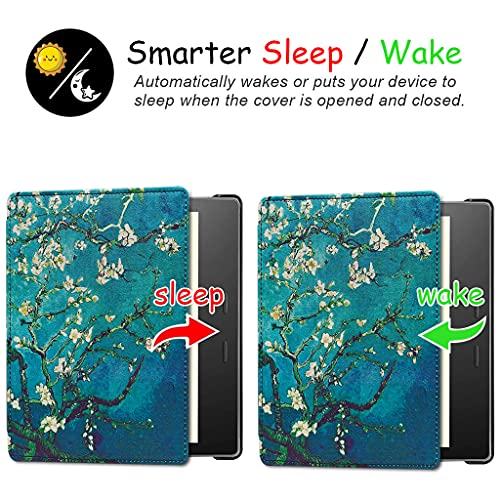 Apricot Blossom Stand Case for Kindle Oasis with Hand Strap T8596