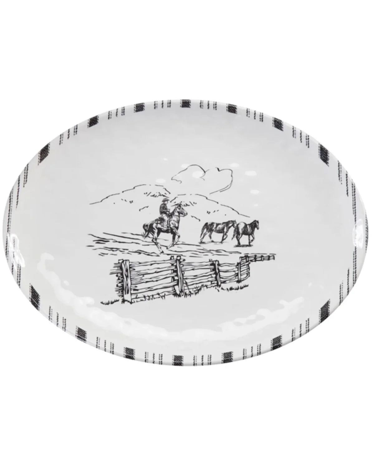 14-Piece Melamine Dinnerware Set Black/White F129635