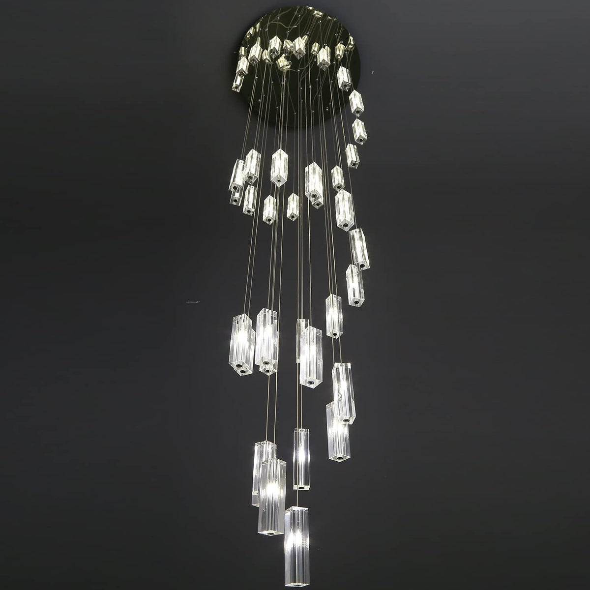 Modern Crystal Chandeliers LED Light Fixture 36-Lights M503