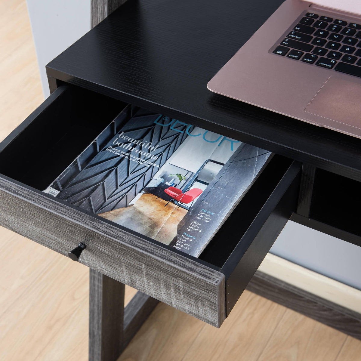 Contemporary 2-Tone 32-Inch Leaning Writing Desk T8511