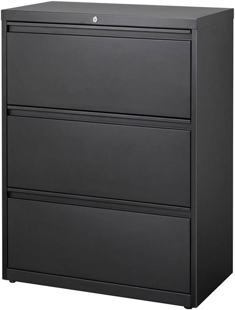 Black Metal 3 Drawer Lateral File Cabinet Q59242