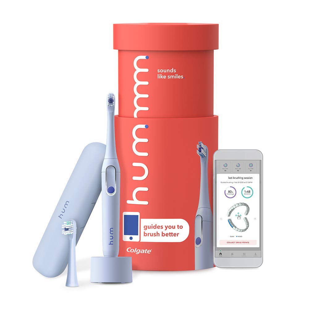 Blue Electric Toothbrush Kit, Rechargeable Sonic Toothbrush with Travel Case & Bonus Replacement Brush Head, Pack of 2 J744