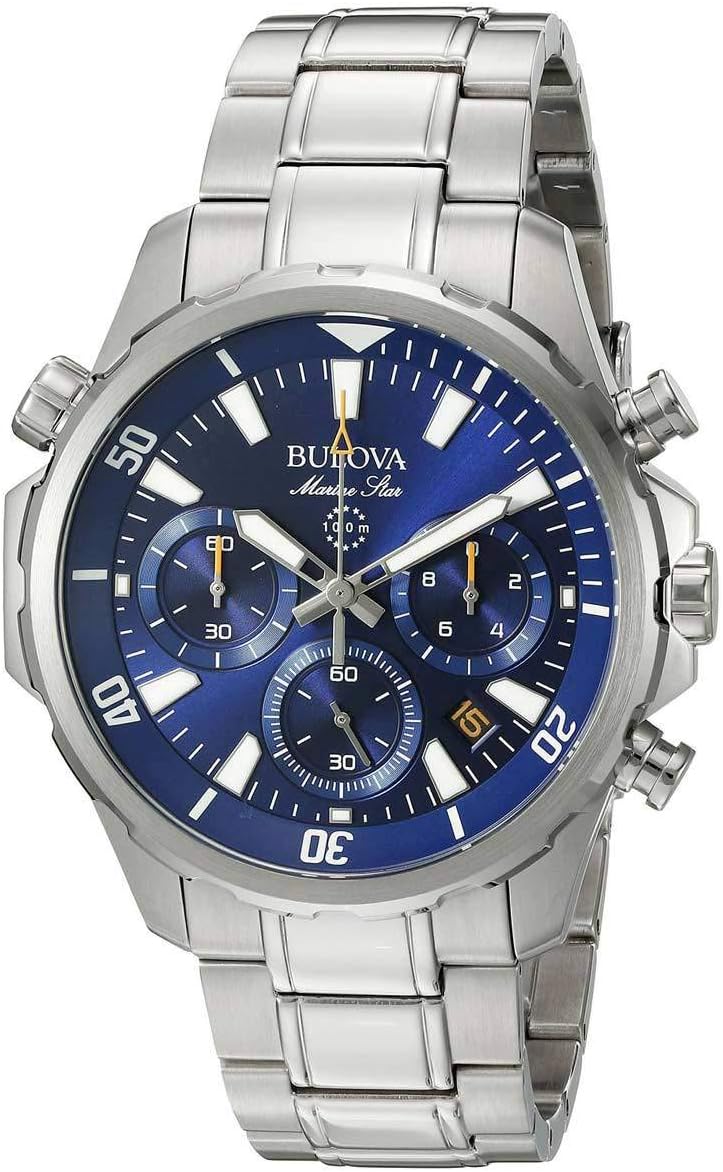 Men's Chronograph Quartz Watch with Stainless Steel Strap, Blue A68099
