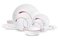 White and Red 12-Piece Dinnerware Set X814