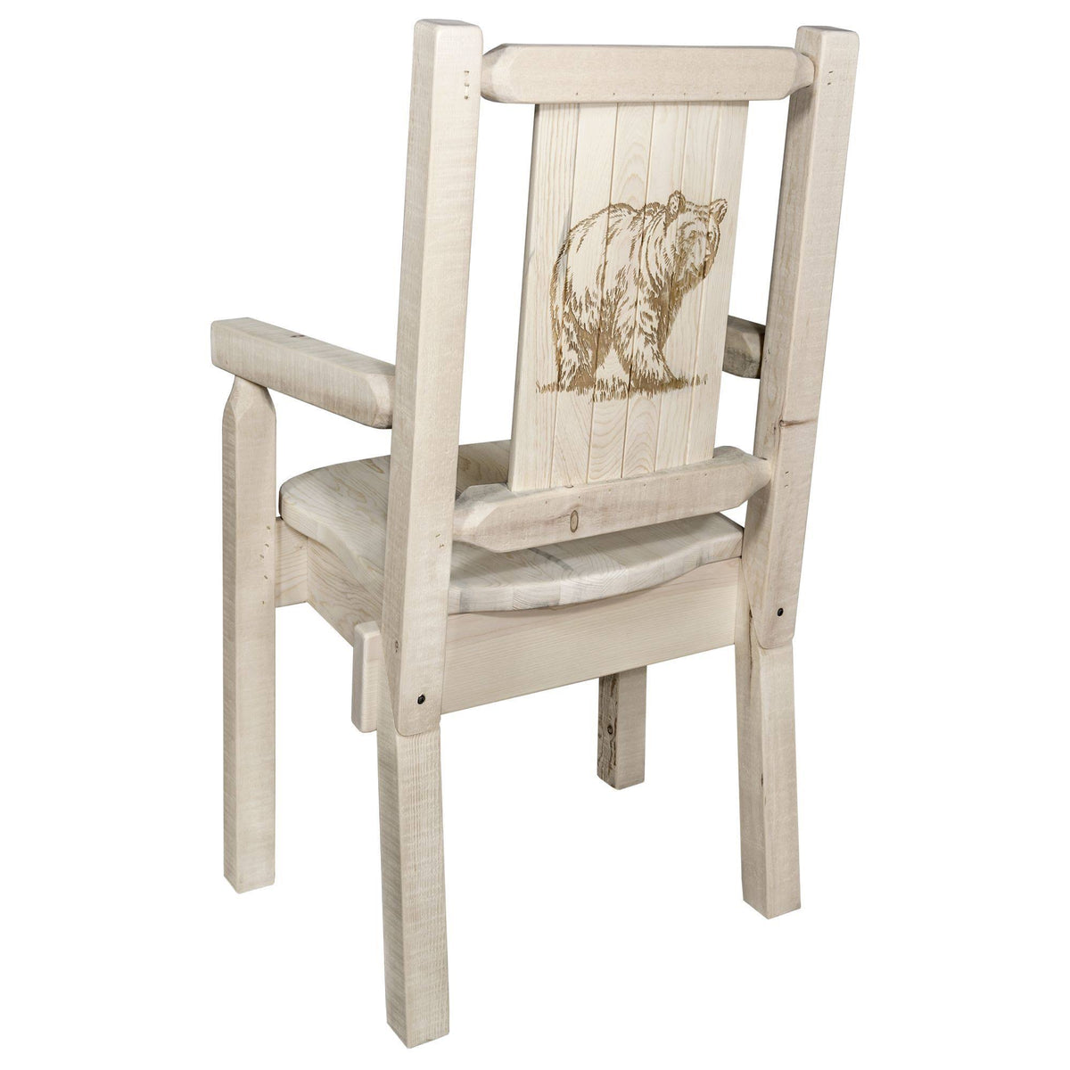 Laser Engraved Bear Design Captain's Chair S290