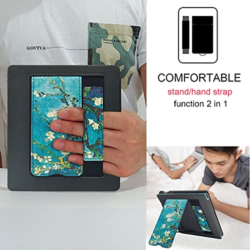 Apricot Blossom Stand Case for Kindle Oasis with Hand Strap T8596