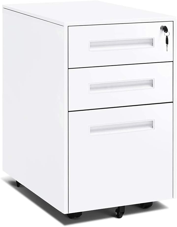 3 Drawer Black Metal Lateral File Cabinet with Lock Y4213