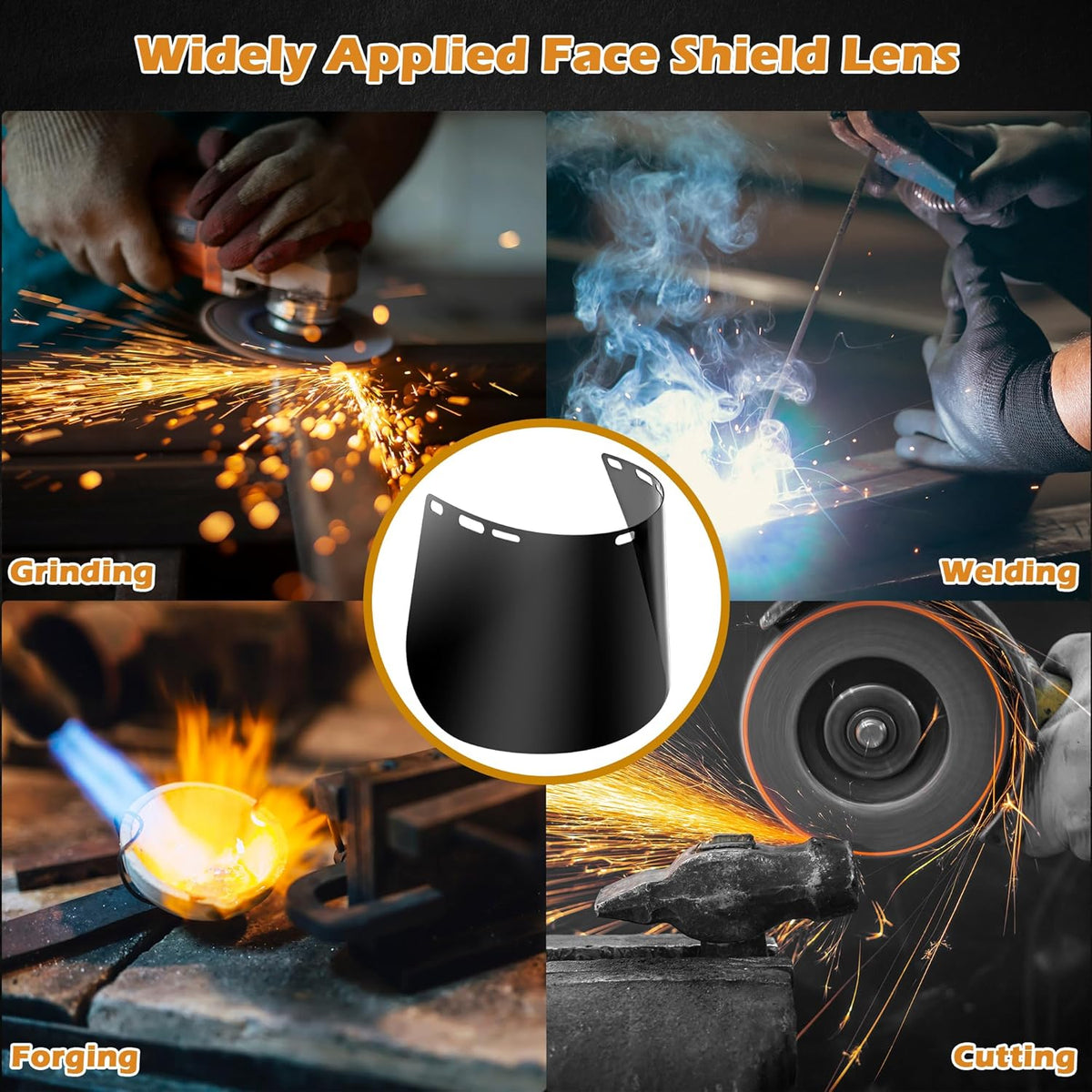 15.5'' x 8'' Tinted Full Face Shield Replacement Lens B159