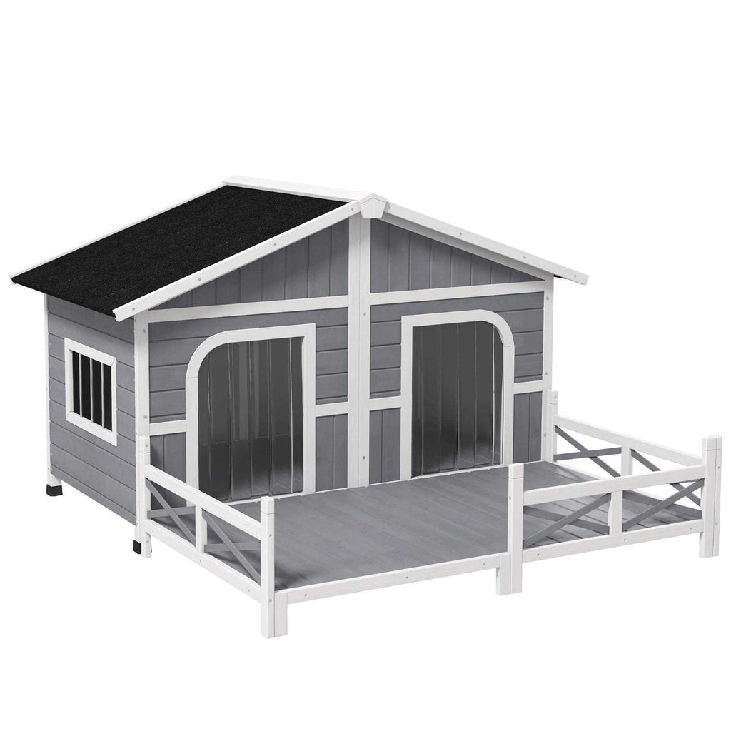 Large Wood Dog House with Porch Deck N301961