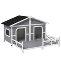 Large Wood Dog House with Porch Deck N301961