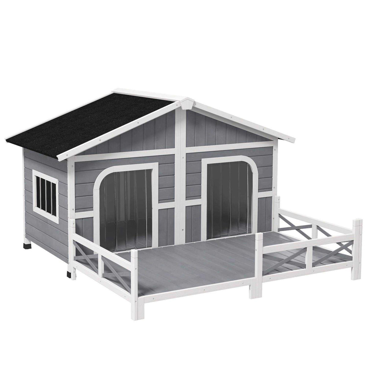 Large Wood Dog House with Porch Deck N301961