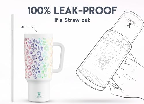 40oz Insulated Stainless Steel Tumbler with Handle and Straw V421410