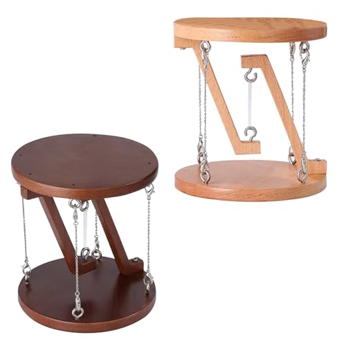 Nut-Brown Wooden Tensegrity Sculpture E168