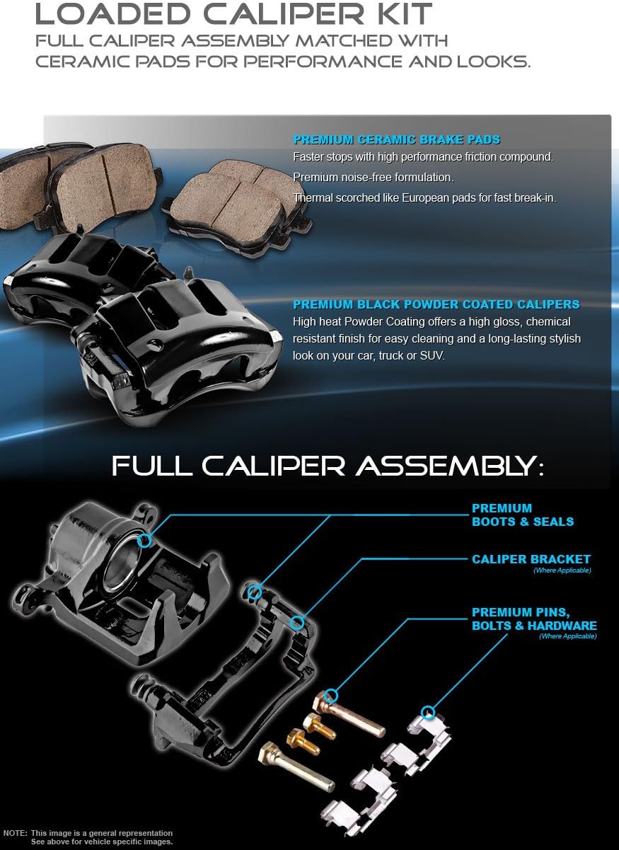 Black Powder Coated Calipers + Ceramic Brake Pads N46299