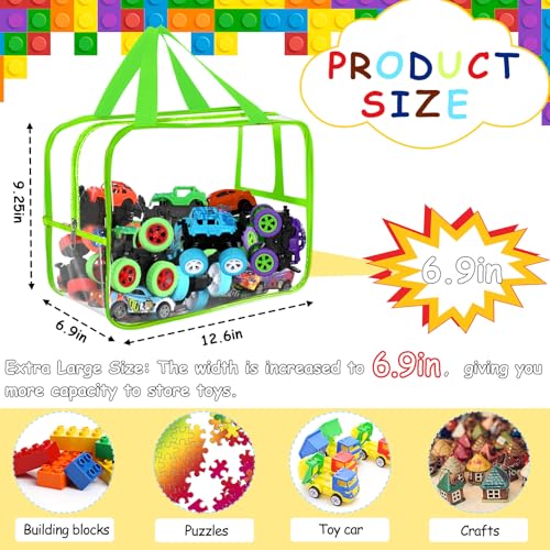 6 Packs Large Clear PVC Toy Storage Bags with Zipper U3933