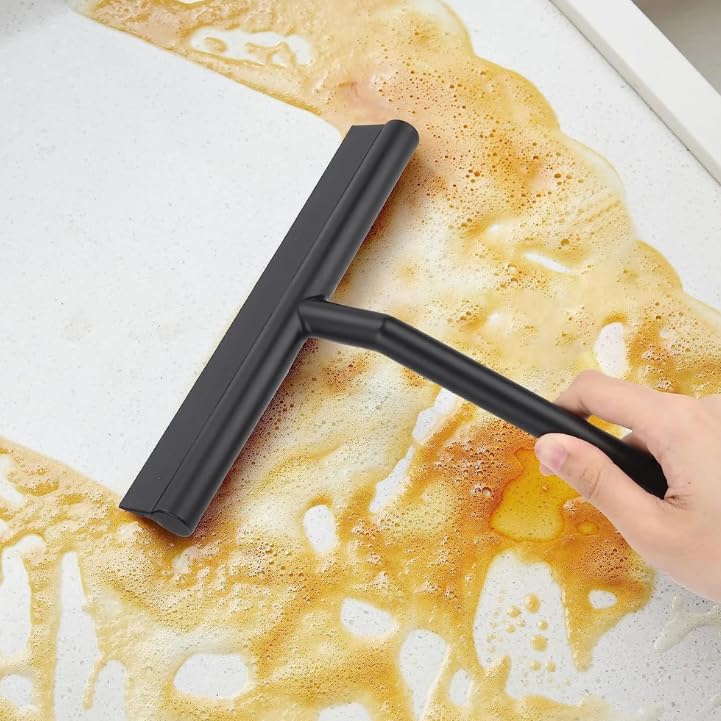 Glass Wiper Scraper Shower Squeegee with Silicone Holder O411873