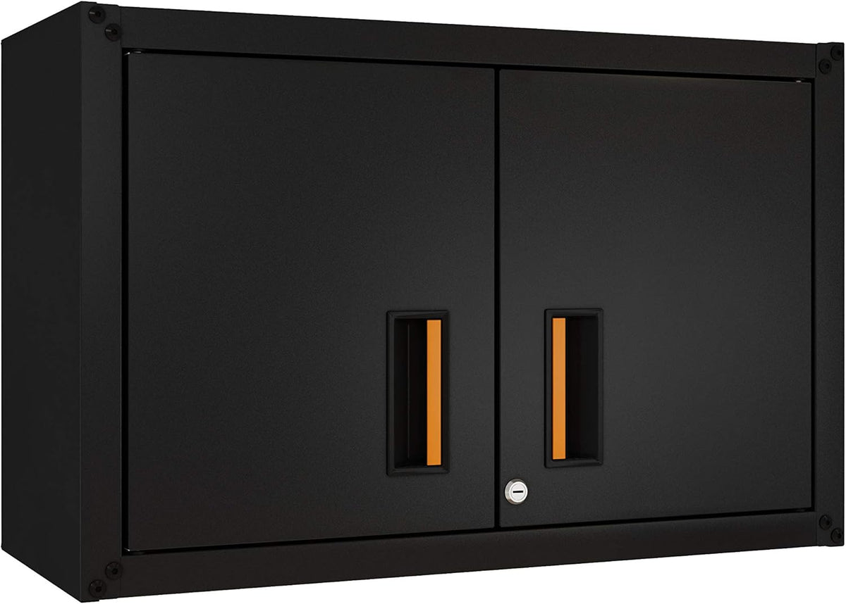 Small Wall Steel Cabinet 2 Doors Black N50211