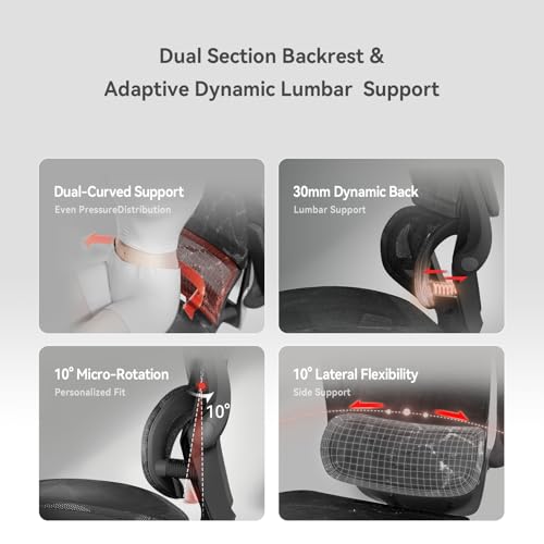 Ergonomic Office Chair with 3D Flip-up Armrests and Dual Back Design K532