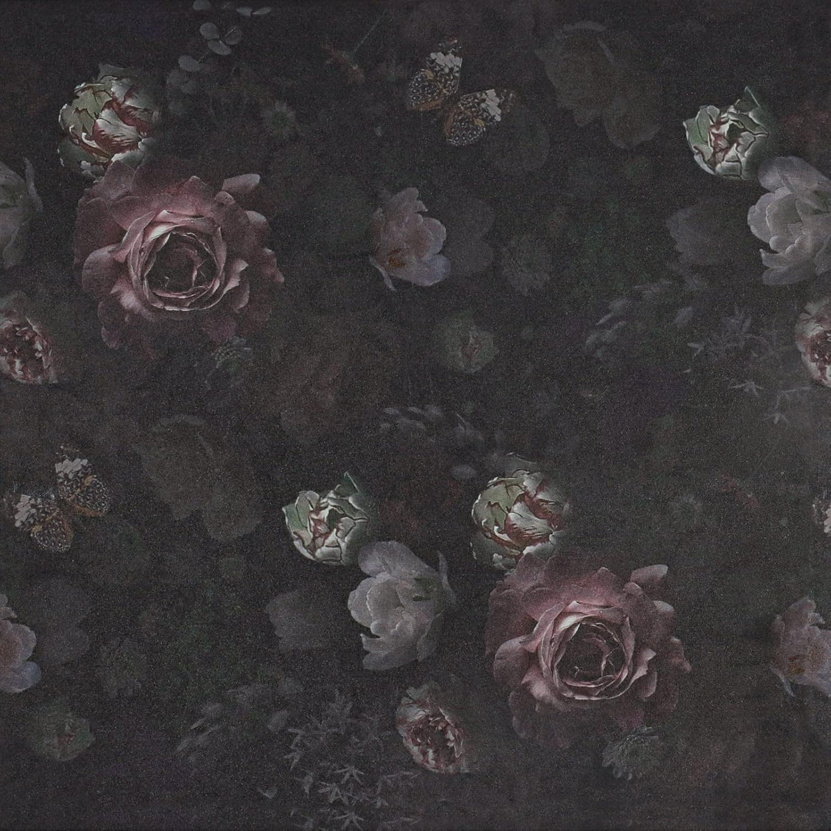 17.7''x118'' Dark Floral Peel and Stick Wallpaper C796