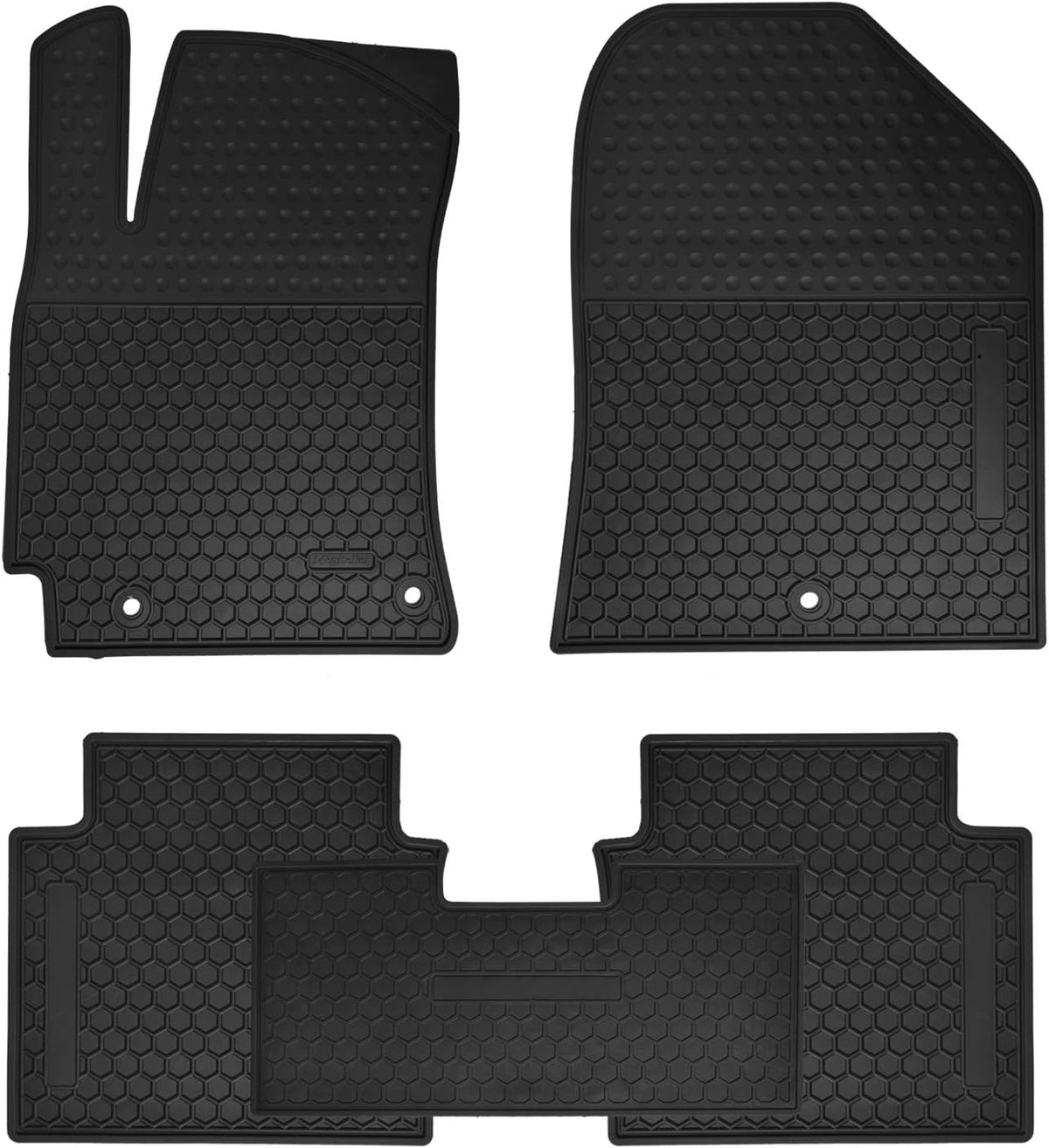 Black Custom Fit Car Floor Mats Front and Rear Row Set M568