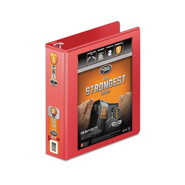 Heavy Duty Round Ring View Binder 2 Capacity Red B5664