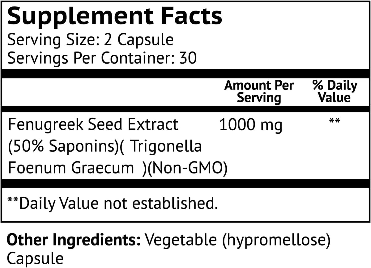 60 Capsules Fenugreek Seed Extract R2720