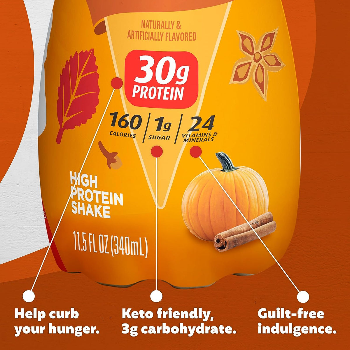 Pumpkin Spice 30g Protein Shake 11.5 Fl Oz Pack of 12 R70790