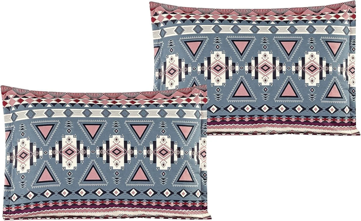 Teal Pink Southwestern Design Comforter Bedding Set Queen Size L322