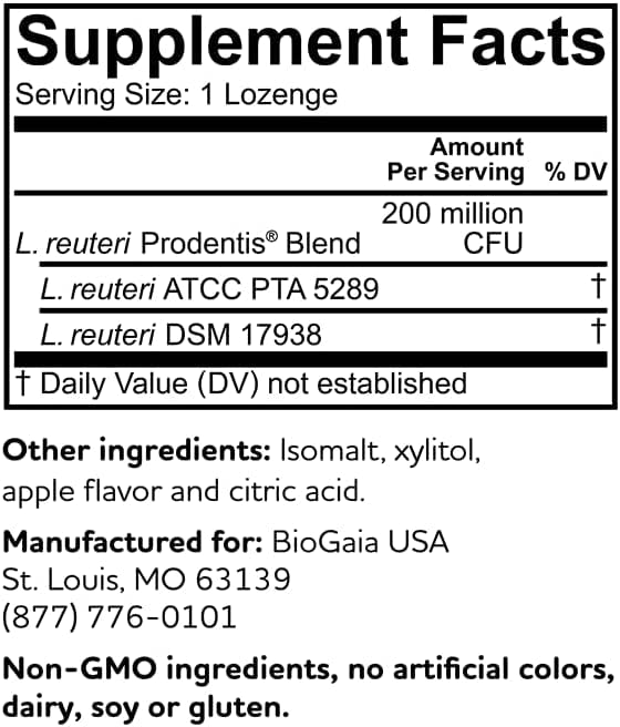 30 Mint-Flavored Oral Probiotics Lozenges O72546